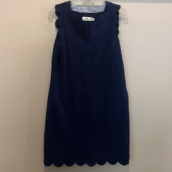 Vineyard Vines Seersucker Scallop Cisco Swing Dress | 4 - Picture 2 of 10